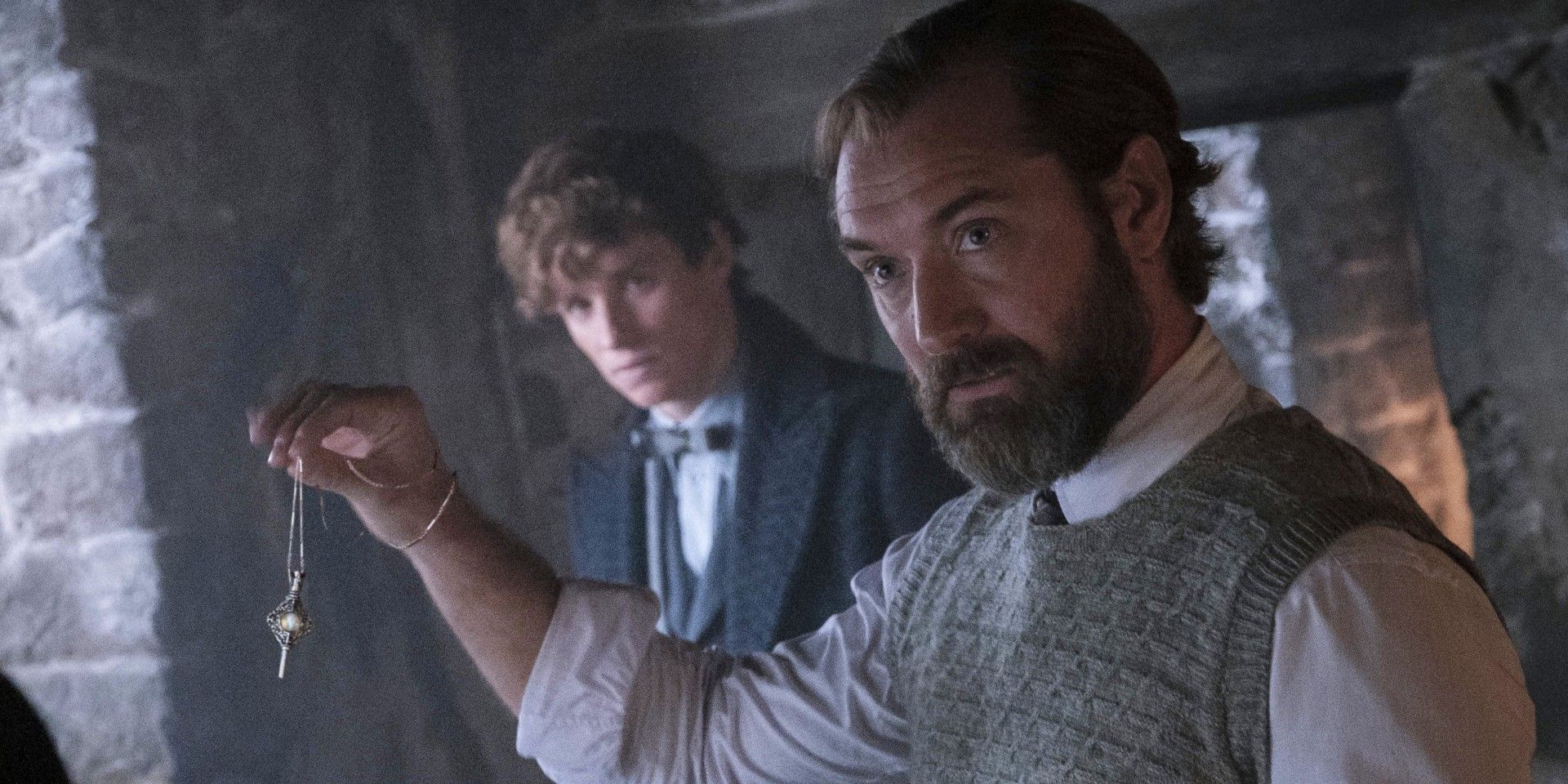 Eddie Redmayne and Jude Law in Fantastic Beasts The Secrets of Dumbledore